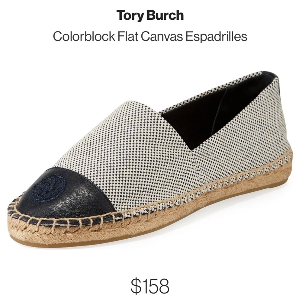 Tory Burch Flat Canvas Colorblock Espadrilles